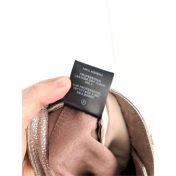 Graham‎ and Spencer Lambskin Leather Metallic Pants Champagne Size 2 - Picture 15 of 15